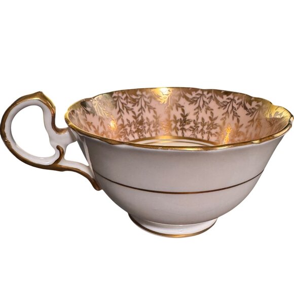 Vintage Aynsley Bone China Teacup Only C80017 Pink Cabbage Tea Rose Gold Filigee - Picture 5 of 12